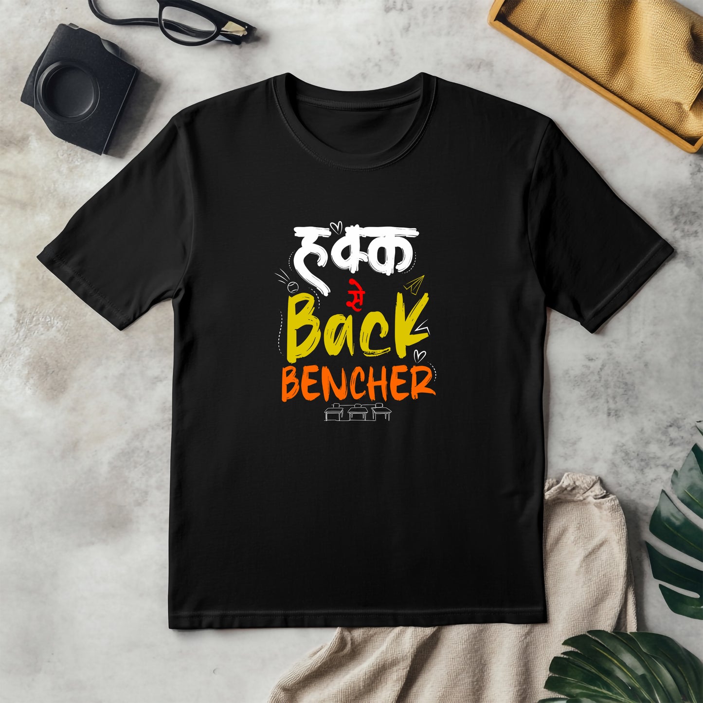 Haq Se Back bencher-Adult Unisex Marathi T-Shirt