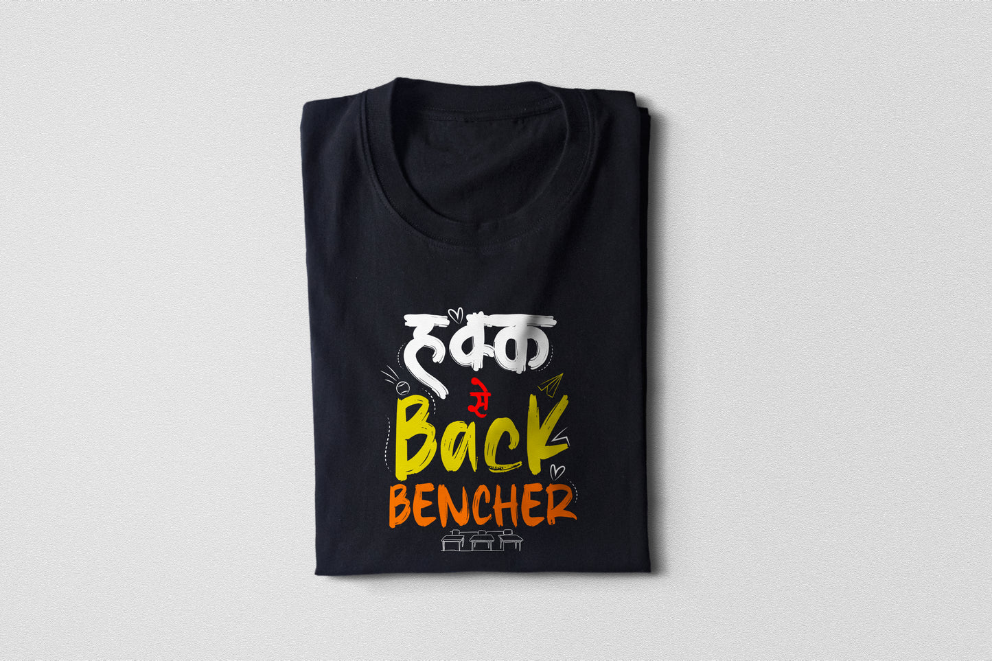 Haq Se Back bencher-Adult Unisex Marathi T-Shirt