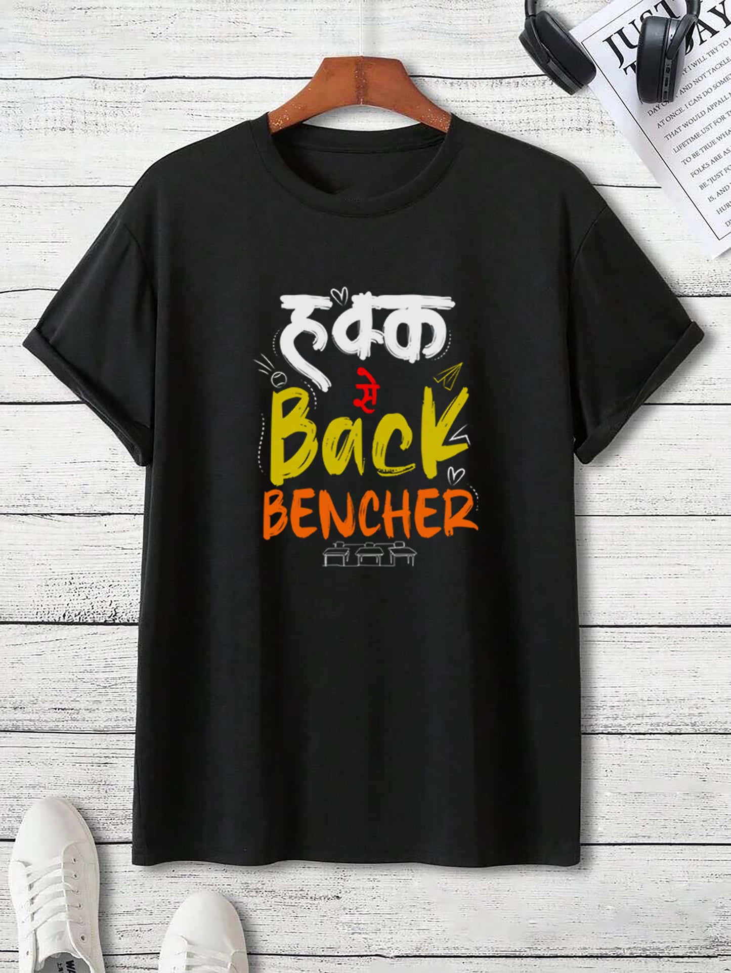 Haq Se Back bencher-Adult Unisex Marathi T-Shirt